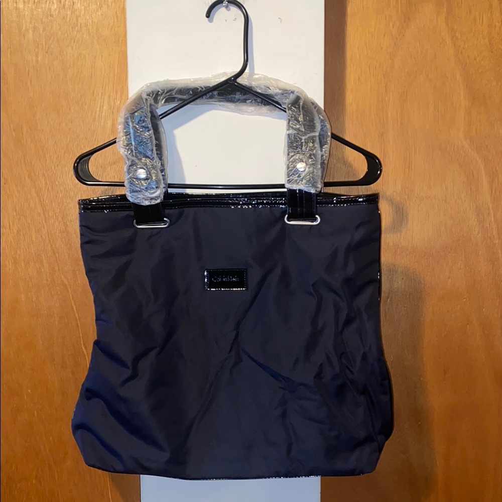 ♠️NWT Calvin Klein Black Tote Bag with Silver-Tone Hardware